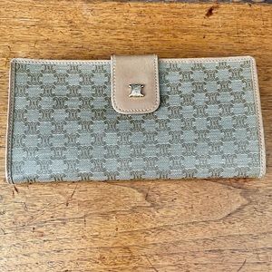 Celine long bifold wallet brown/light brown/tan PVC leather. Excellent condition